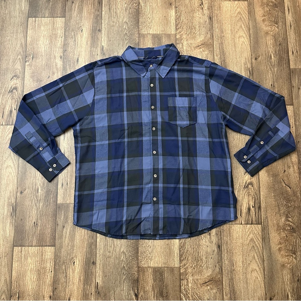 Marmot Mountain Works Shirt Men’s 1X Arctic Navy Plaid Outdoors New